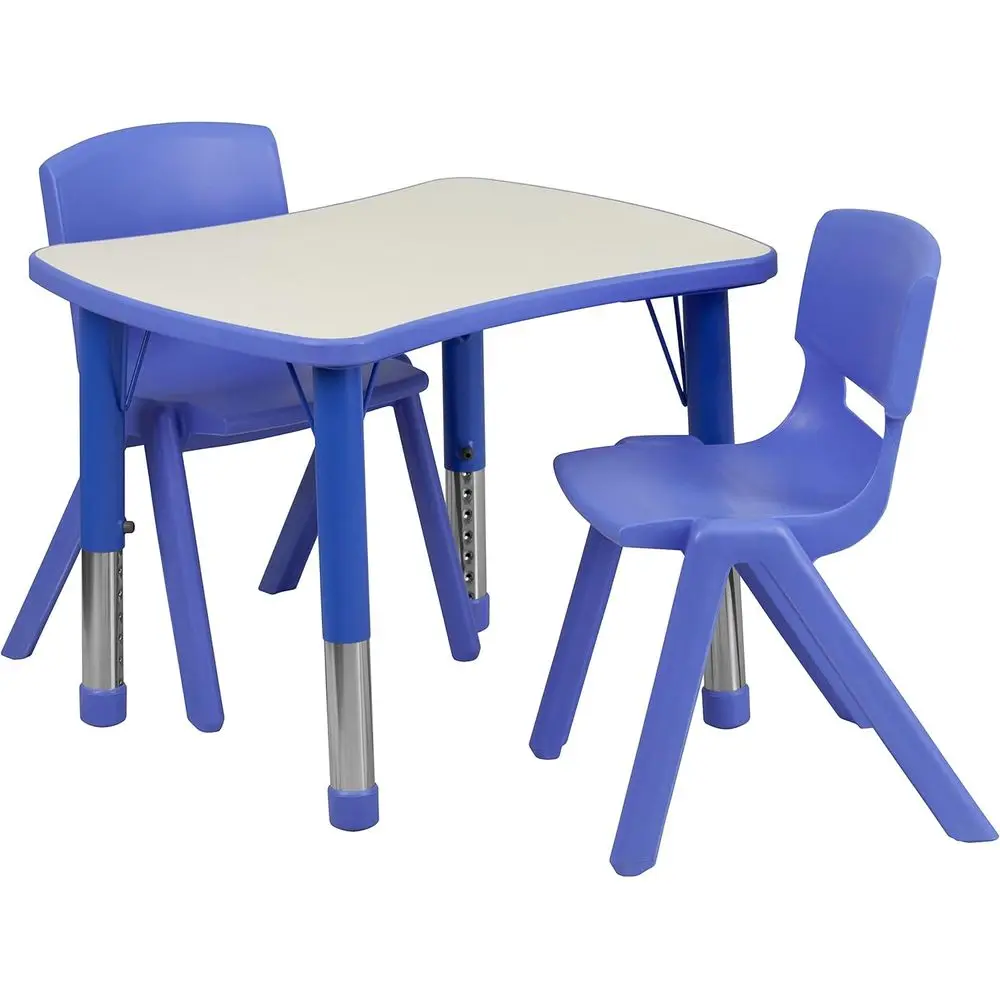 

21.875W x 26.625L Blue Plastic Activity Table with 2 Chairs