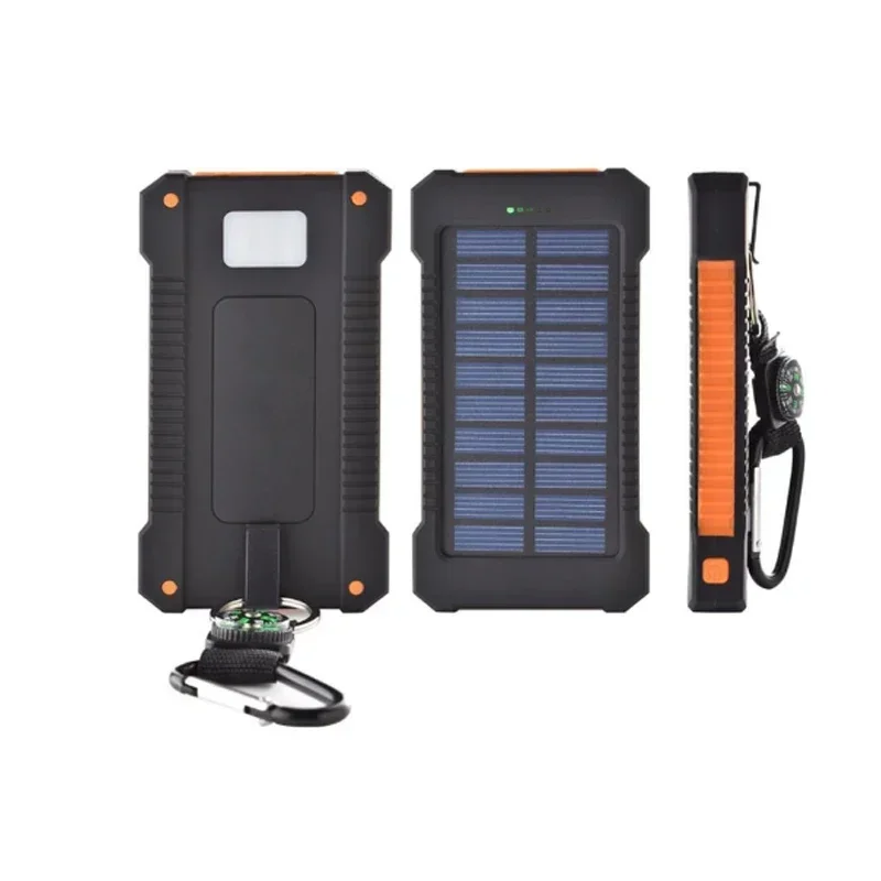 Portable Power Bank Suitable Xiaomi 20000mAh Paneles Solares with Lanyard Compass External Battery Outdoor Mobile Power Supply