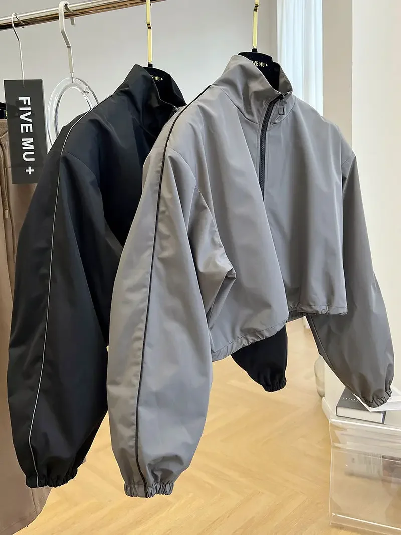 Advanced design sense stand up collar short jacket for women's spring and autumn thin western-style assault jacket casual jacket