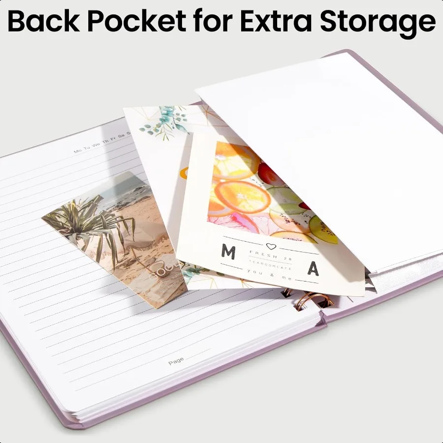 Cuaderno de diario en espiral forrado, cuaderno universitario A5 con rayas para hacer notas y planificación diaria, tapa dura duradera con un