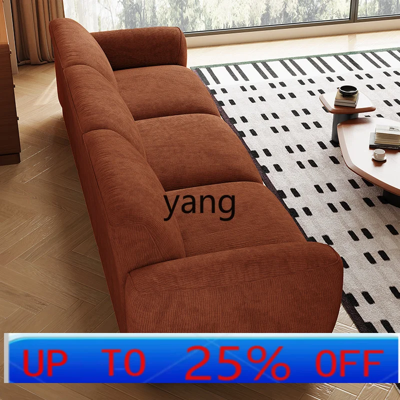 

Lmm retro fully removable and washable chenille fabric sofa adjustable backrest straight row caramel