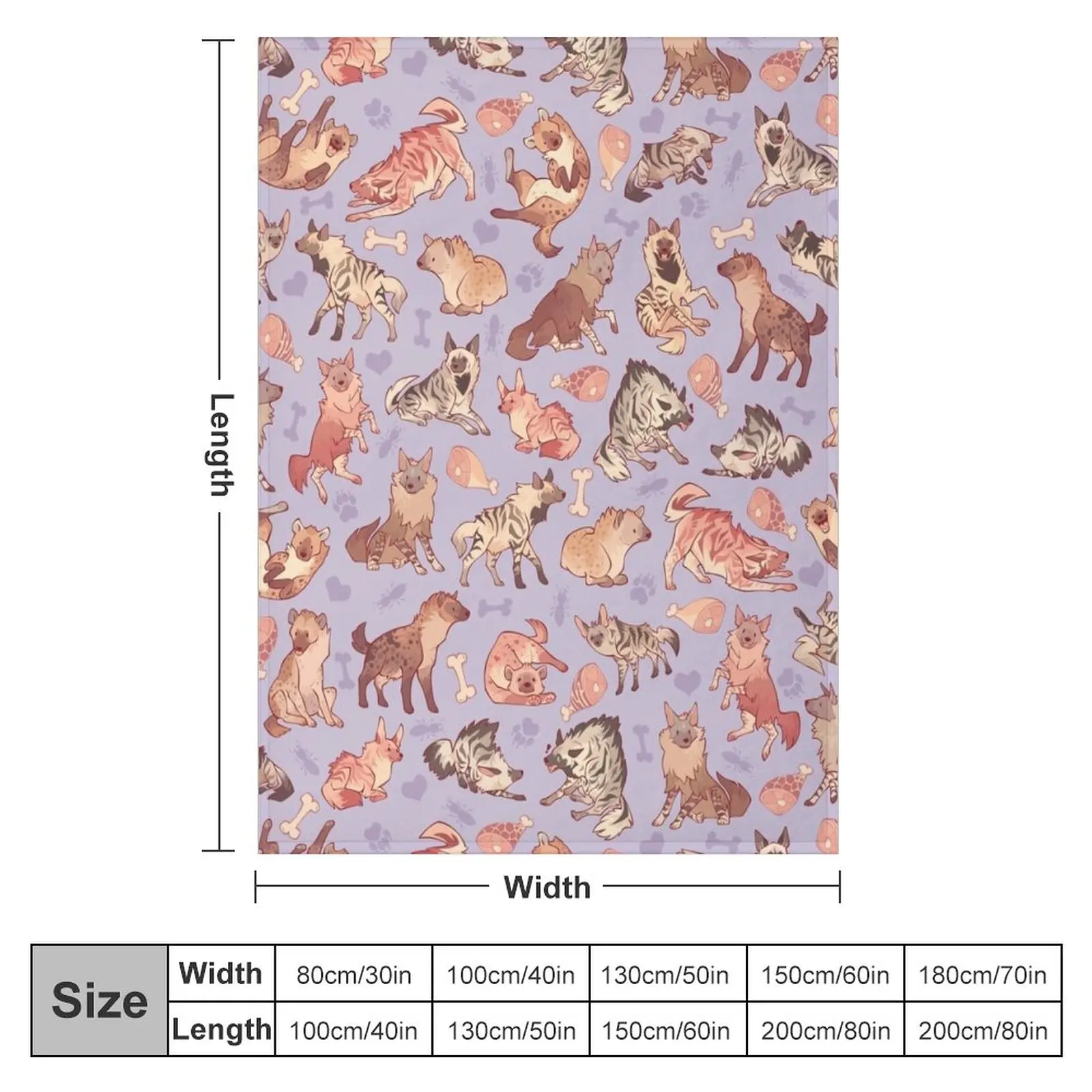 Hyenas in lavender Throw Blanket Travel Blanket fluffy blanket