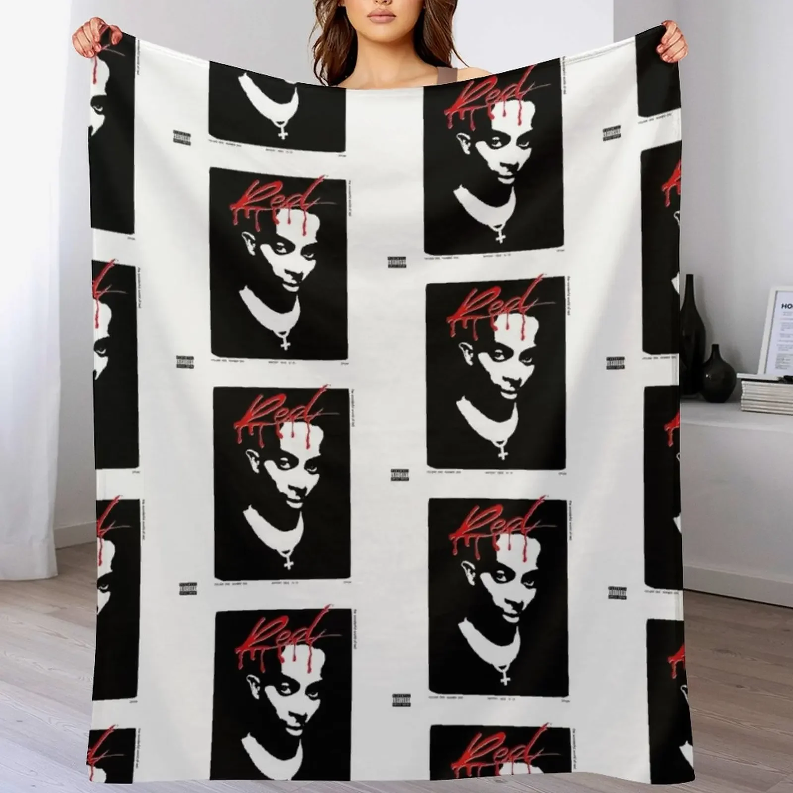 Playboi Carti Whole Lotta Red Album Cover Throw Blanket Sofa Quilt Sofa Throw Blankets