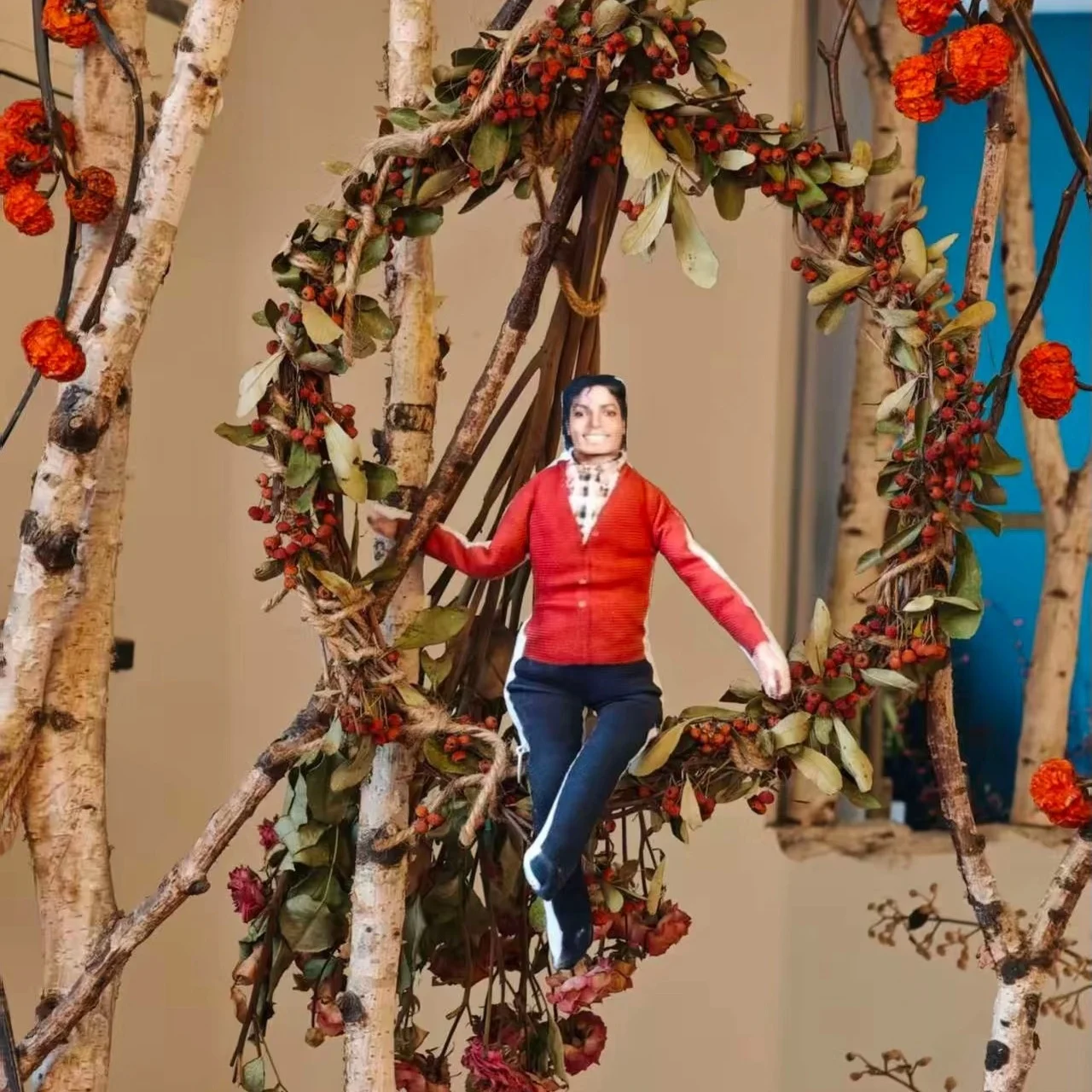 6 New Style Michael Jackson Cosplay Prop Doll Plush Stuffed Figure Dolls Room Decoration Abstract Joint Mobility Props Gift