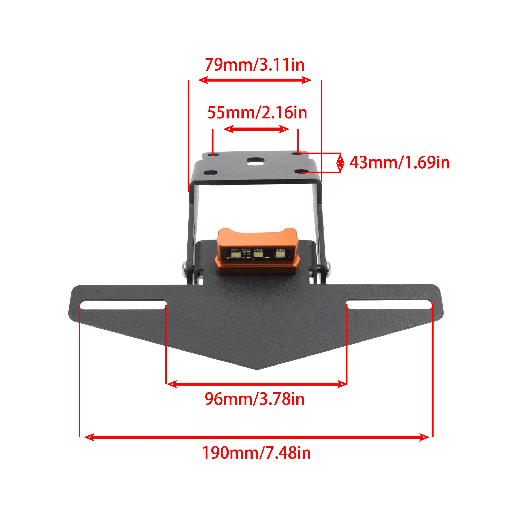 Motorrad-Licht-Heckverkleinerer-Halter, Kotflügel-Entferner-Halterung, Kennzeichenhalter für KTM DUKE 125 200 250 390 Duke390 2011-2023 – Detail 5
