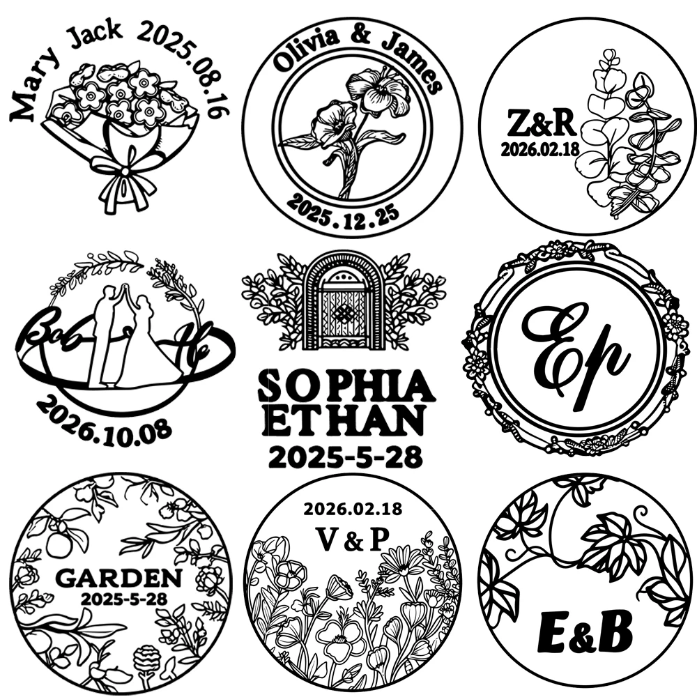 Personalized Initials Name Date Letters Wax Seal Stamps 3cm Wedding Wax Seal Kit Custom Any Logo for Wedding Invitation Envelope