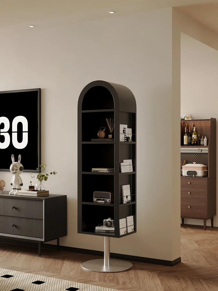 Bedroom fitting mirror rotating full-length mirror floor-to-ceiling bookshelf light luxury magazine rack  storage
