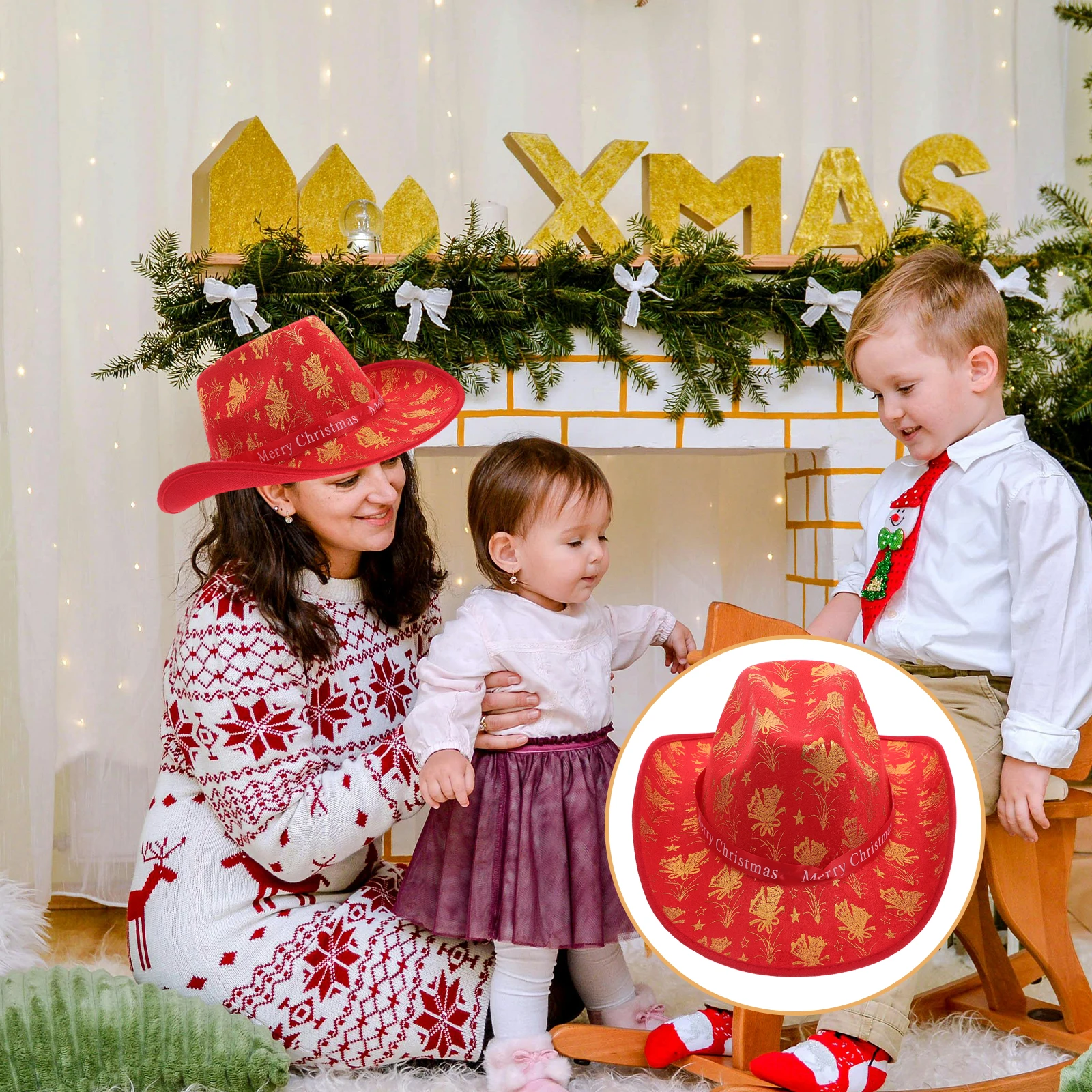 

Santa Claus Decorative Hat Halloween Hats Costume Accessories Cowgirl Christmas Cloth Dress up