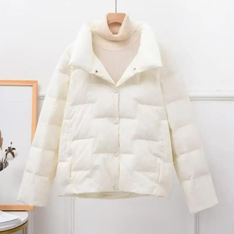 

Down Cotton Coat Female Loose Stand-up coll Long Sleeve Winter Jacket Women Parka Warm Thicken Women Winter Coat Padded