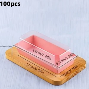 صندوق تغليف المعجنات القابل للتصرف ، ورق الخبز المستطيل ، صندوق بلاستيكي ، مناسب للكيك المدلفن ، Sandwers ، لحم الخنزير المقدد ، الإسكالوب ، Wi ، 50 قطعة أفضل 10 صناديق غداء بلاستيكية يمكن التخلص منها مبيعا - رقم 4