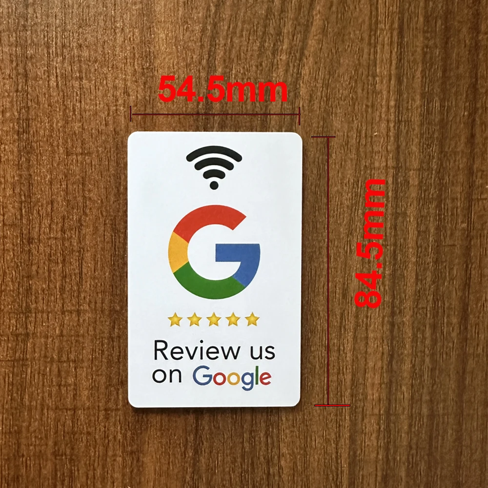 NFC 215 Programmeerbare Google Review Acryl Stickers Kaart NFC Station Tafel 13,56 Mhz Waterdichte NFC Stand Google Review Kaart