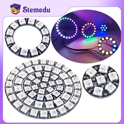 7 12 16 24 Bits WS2812 RGB Ring 5050 RGB LED Module Lamp Light with Integrated Drivers for Arduino Raspberry Pi ESP32 DIY Kit