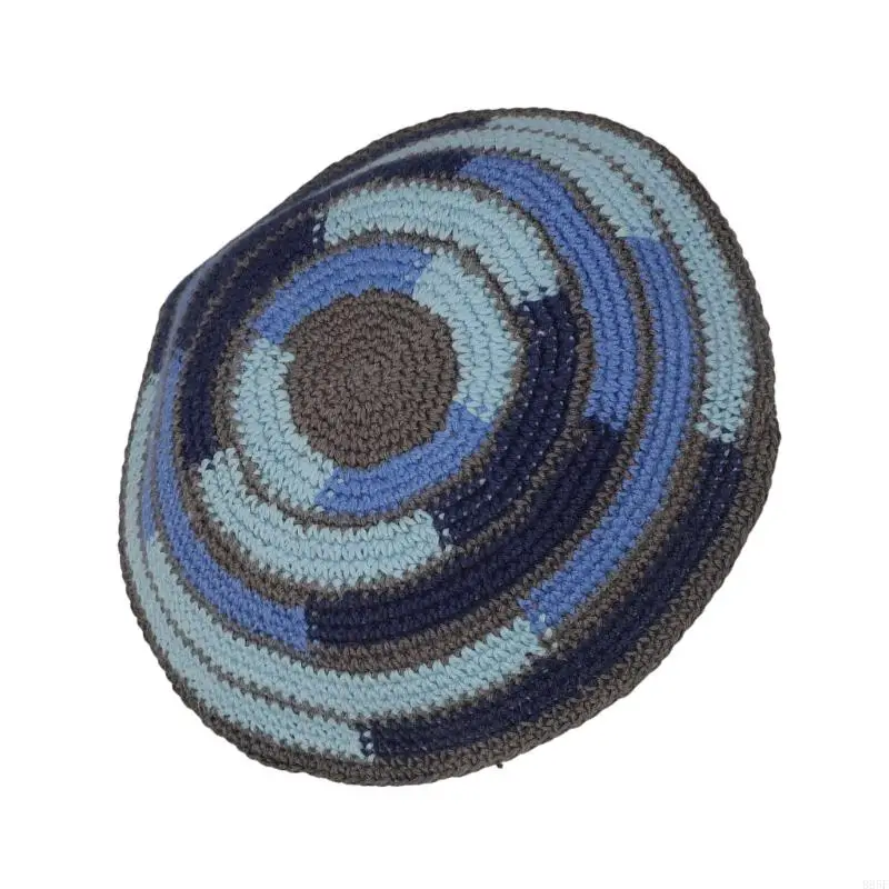 B95f العين التي تصطاد قبعة Yarmulke مع بوليستر ناعم مثالي لمناسبة الحفلة الراقصة والملابس غير الرسمية موسم مختلف #4
