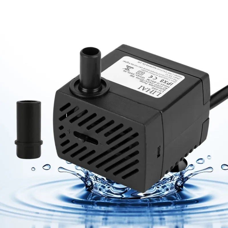 Mini Wasserpumpe Licht 350L/H 3.5W, Aquarium Wasserpumpe für Garten, Brunnen,Steingarten, Aquariumpumpe Wasser Pumpen Garten Tauchpumpen Max Förderhöhe 0.85m