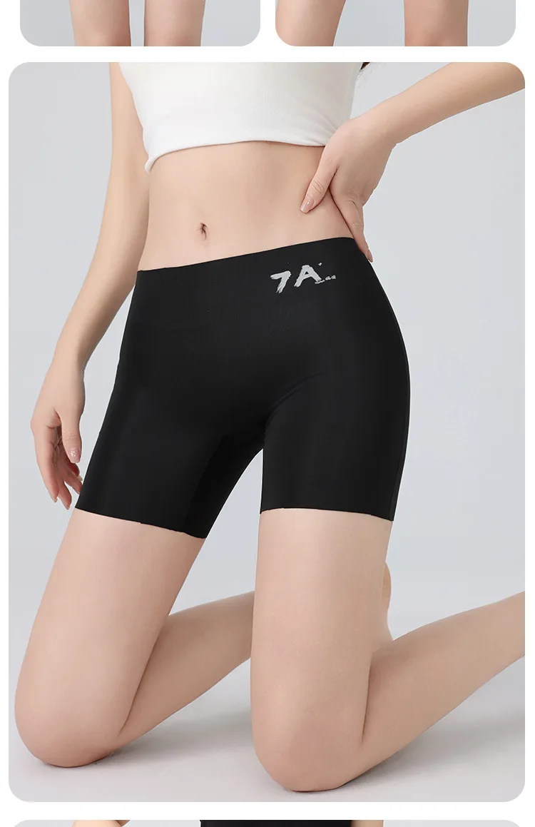 Sommer Neuheit: Damen-Shorts mit Hoher Taille, Nahtlose Sicherheitshose, Blendfreie, Abriebfeste Unterhose, Bauchweg-Effekt, Nicht-kräuselnde Basis-Hose – Detail 19