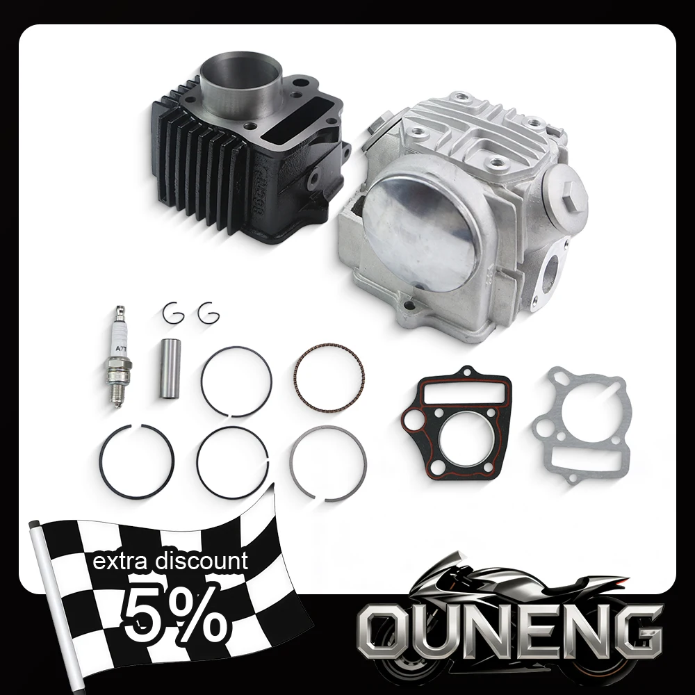 47mm 70cc Top End Rebuild Kit Cylinder Head Piston For Honda XR70 ATC70 CT70 CRF70 JH70