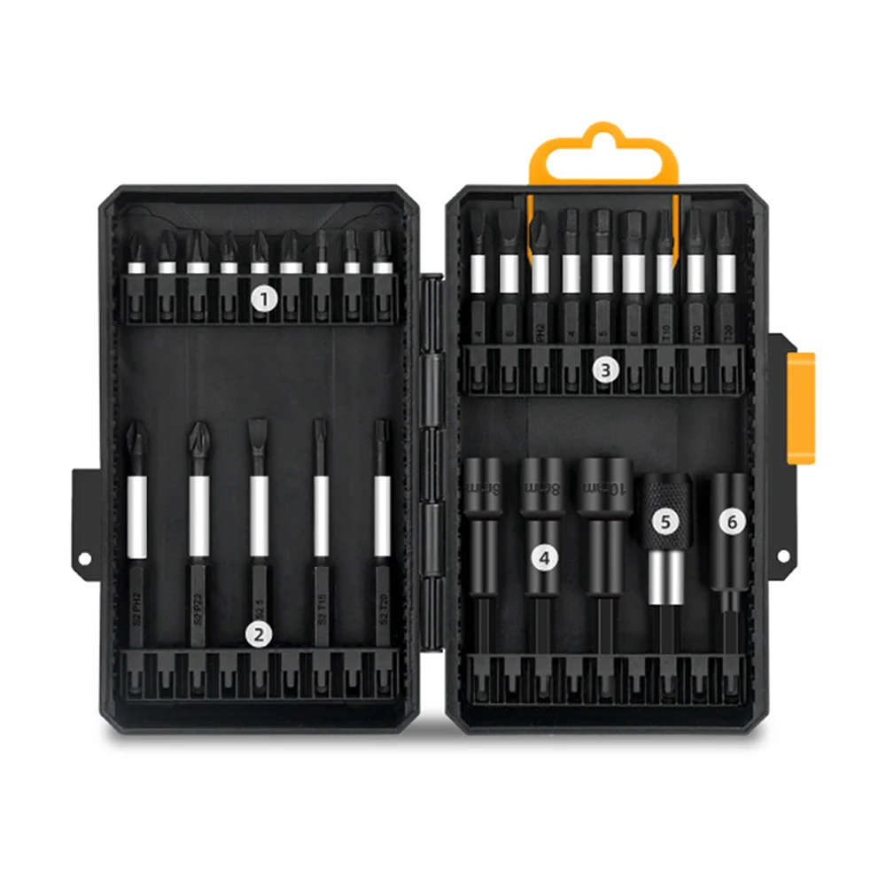 Drill Bit Sets CR-V Drill Driver Bit Sets 24 Piece Set Multi Functional Bits Sets With 1/4-inch Bits Connecting Rod (60mm) HSS