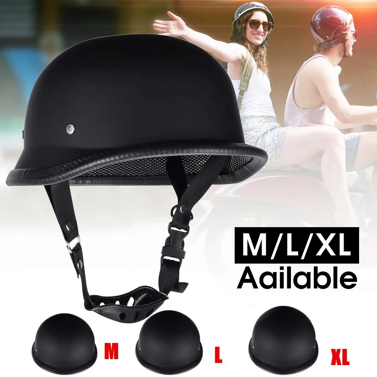 M/L/XL Motorcycle Helmet German Scooter Helmet Chopper Cruiser Bike Matte Vintage Motorcycle Half-helmet Helmet for Scooter