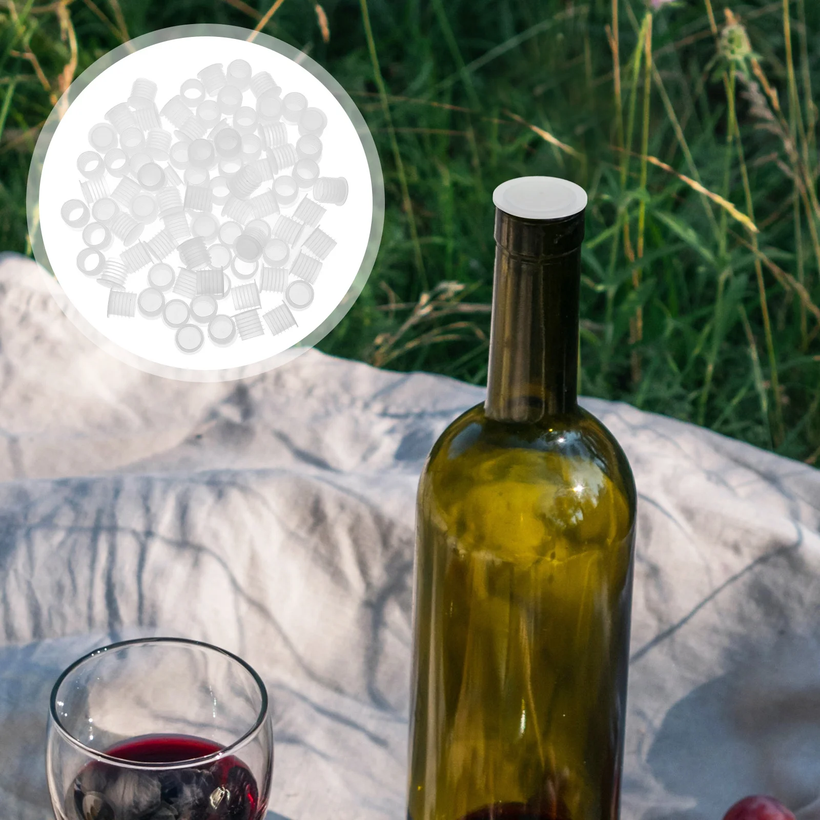 

100Pcs Plastic Bottle Stoppers Clear Reusable Salt Pepper Shaker Replacement Plugs Leakproof Caps for Kitchen Restaurant