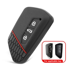 Silicone Car Fob Key Cover Case Accessories for VW Golf 8 GTI 2023 ID 4 Seat Leon Cupra Formentor Skoda Octavia A8 Mk8 2020-2022