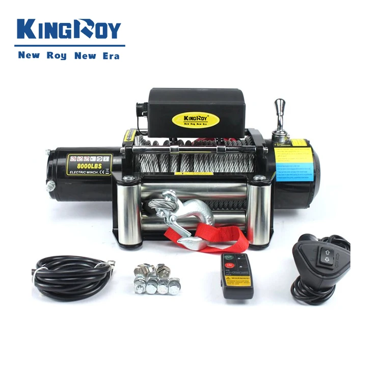 

KingRoy High-Performance Electric Winch 8000lbs Capacity for 4x4 Vehicles 12V/24V Steel Wire Rope Durable Steel Material