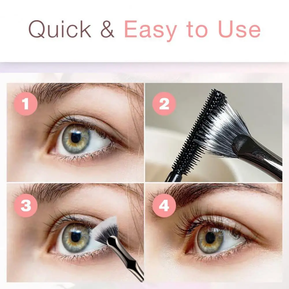 Brosse à mascara professionnelle en forme d'éventail, effet lifting naturel, cils inférieurs, non parfaitement