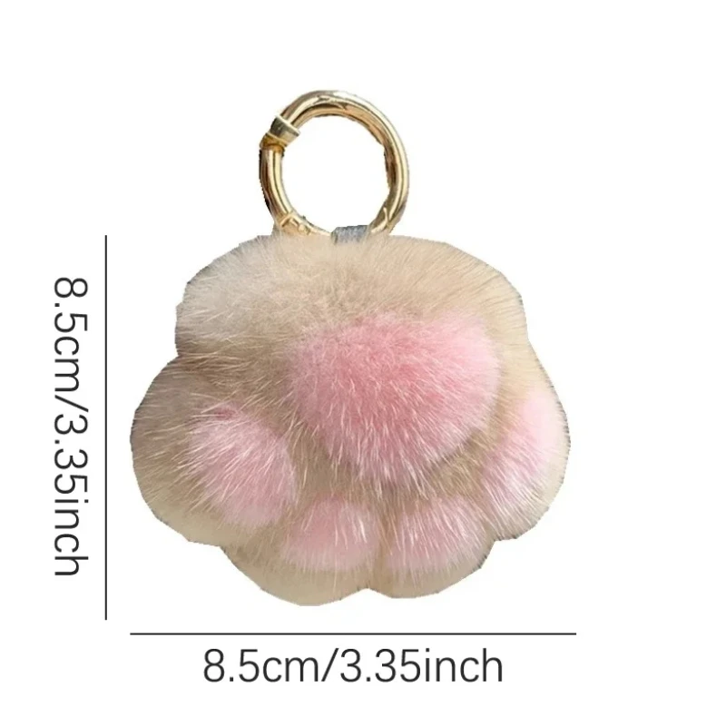 Porte-clés griffe de chat en fausse fourrure Kawaii, pendentif en peluche, breloque à la mode, porte-clés de voiture, pendentif de sac, cadeau de fête, bijoux, jouet