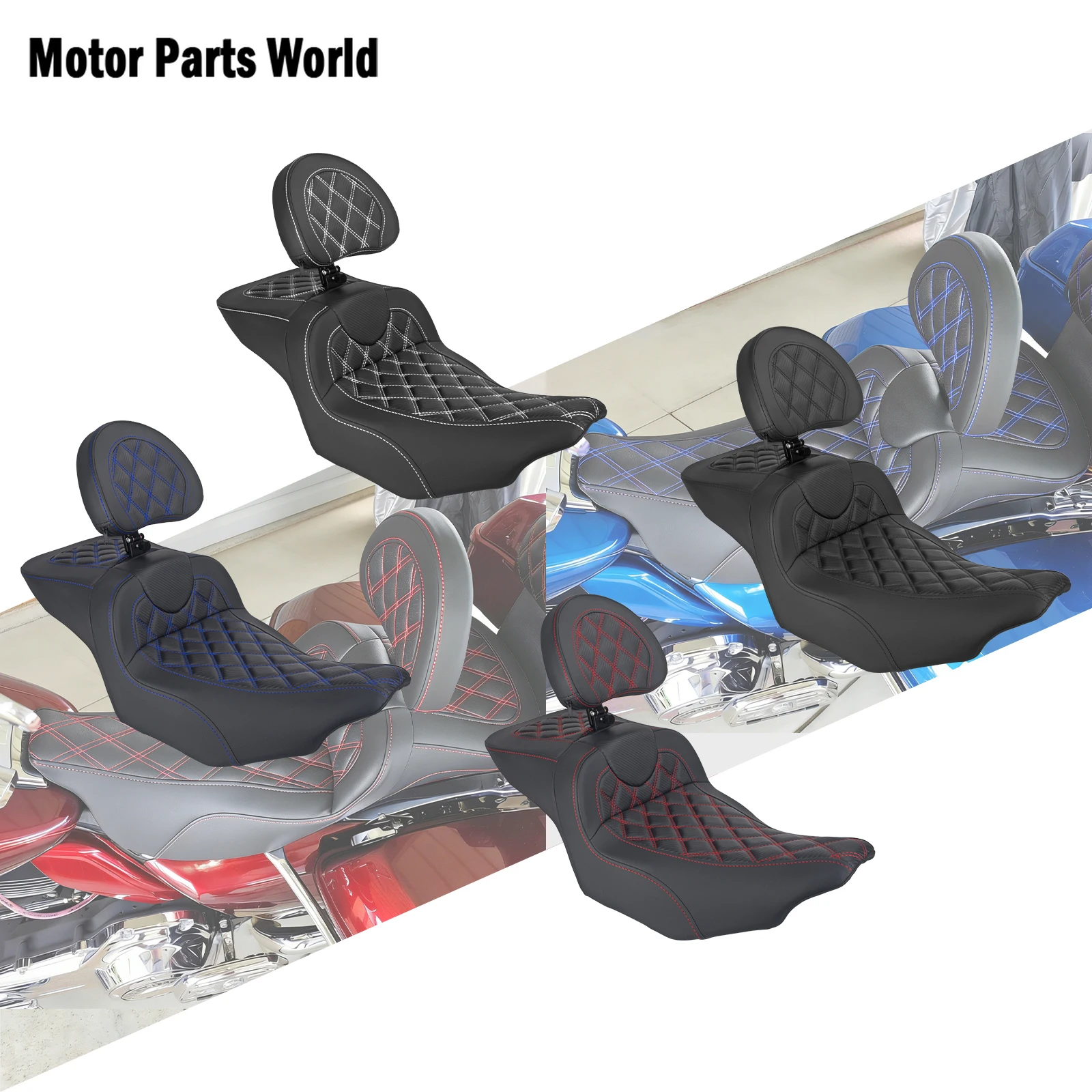 

Мотоциклетная передняя и задняя подушка, спинка, сиденье водителя и пассажира для Harley Touring Road King Electra Street Glide FLHR 2023-Later