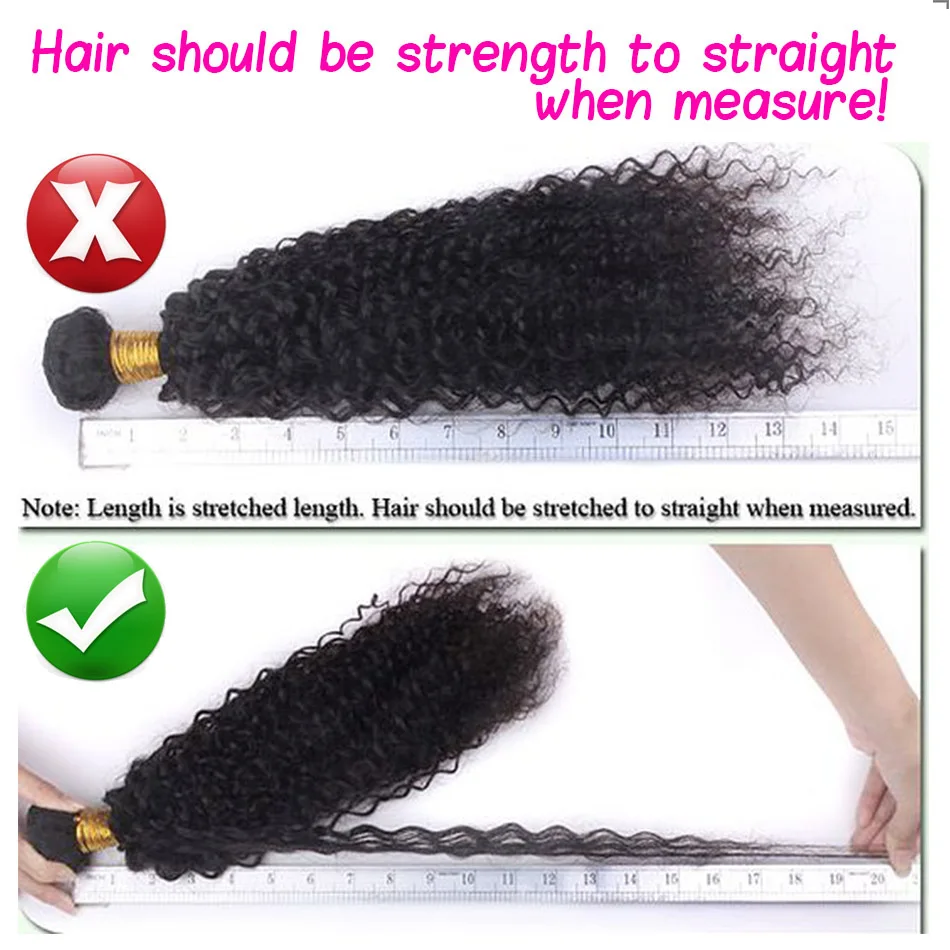 Extensiones de cabello rizado Afro, mechones de cabello humano Natural, Color negro, virgen, brasileño, 4C