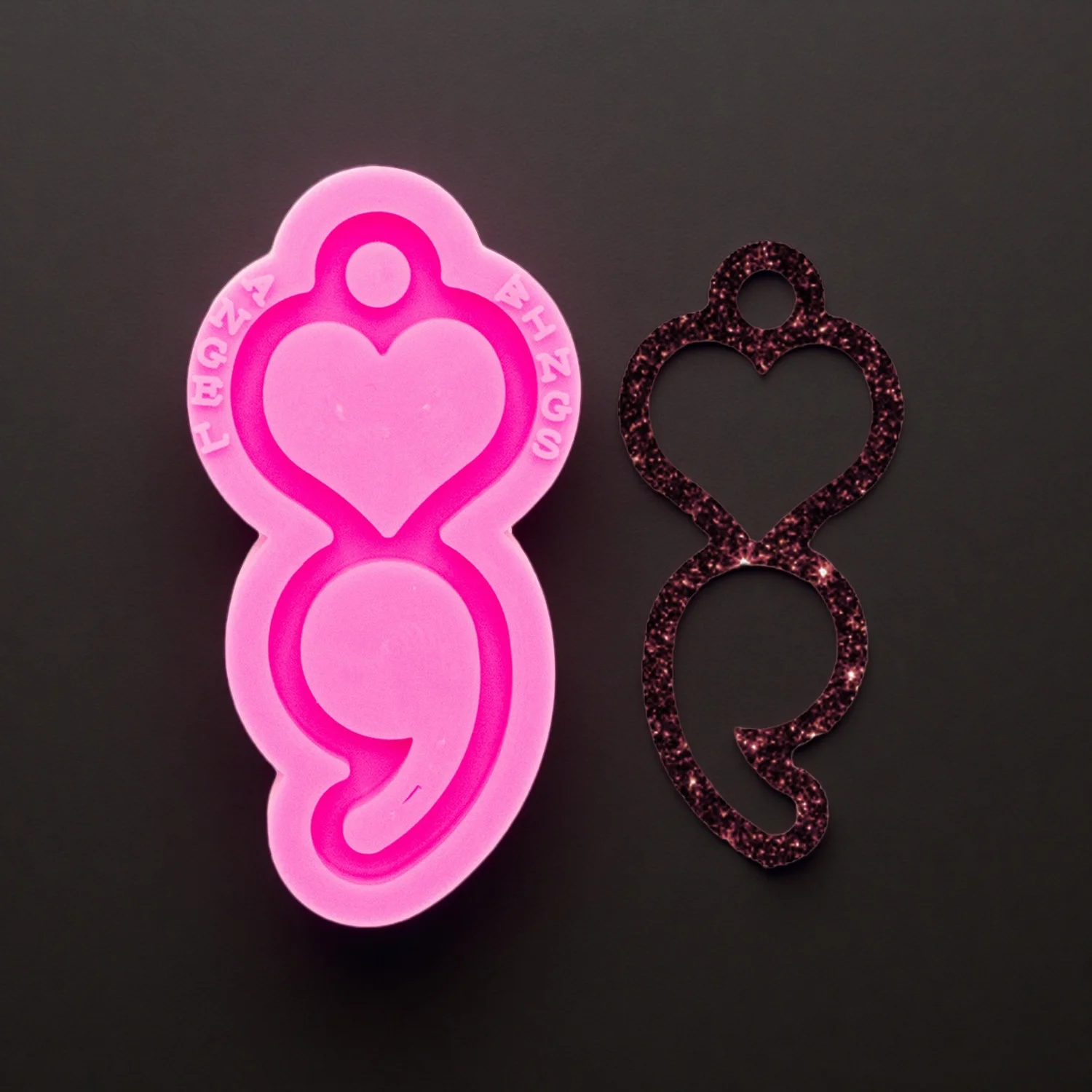 Semicolon Keychain Pendant Silicone Mold for Epoxy Resin DIY Jewelry Craft Fridge Magnet Casting Supplies view 3