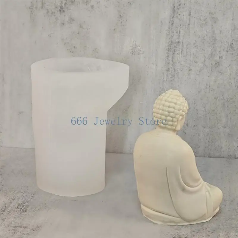 F2TD سيليكون لتقوم بها بنفسك الحرف قوالب سيليكون أرقام قالب البوذية على شكل قوالب شموع #3