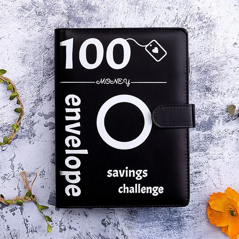 100 Envelopes Saving Money Challenge Binder, A5 Savings Binder With Cash Envelopes For Planning And Saving Durable