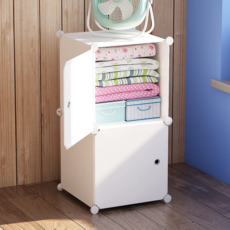 

Home storage waterproof and dustproof PP children's two compartment plastic assembly storage cabinet Yiwu factory simple bedside