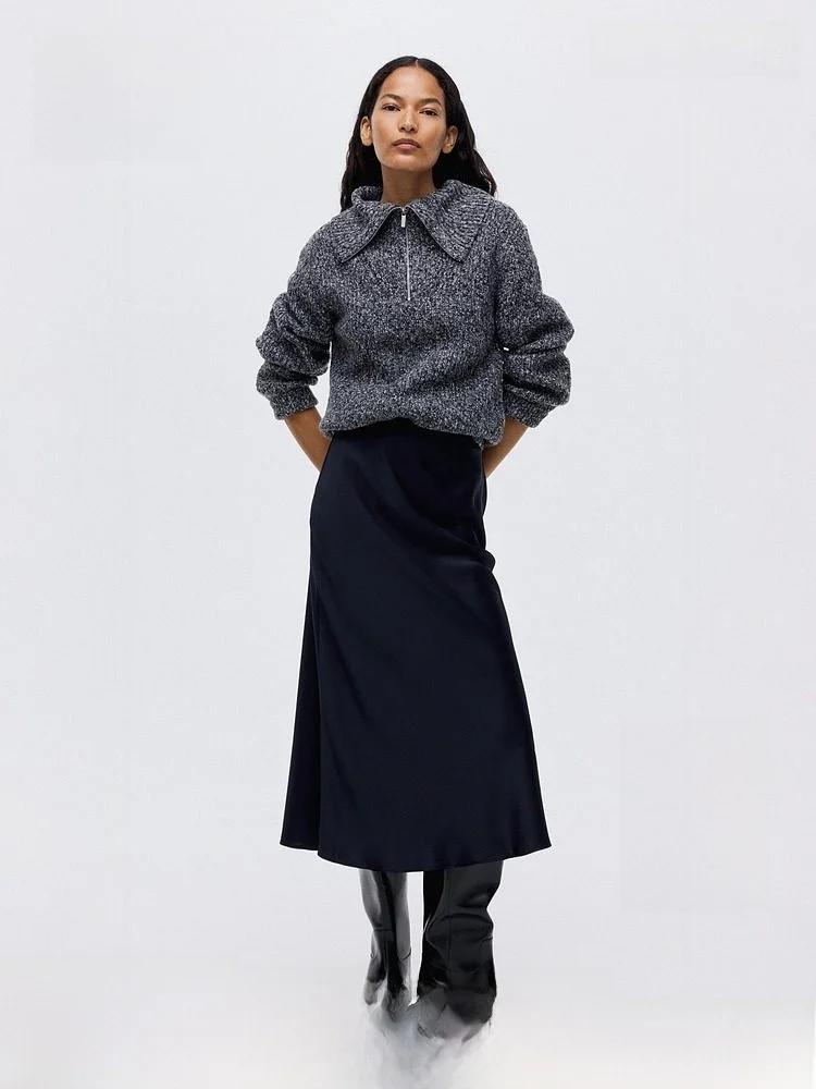 

H&M Весенняя женская юбка А-силуэта средней длины, повседневная, с высокой талией, из полиэстера и вискозы, облегающая, модель Sle 2922