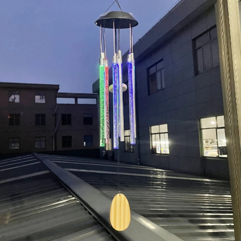 Solar Led Wind Chime Light Verschillende kleuren Licht Outdoor Waterdichte Hangende Buis Hanglamp