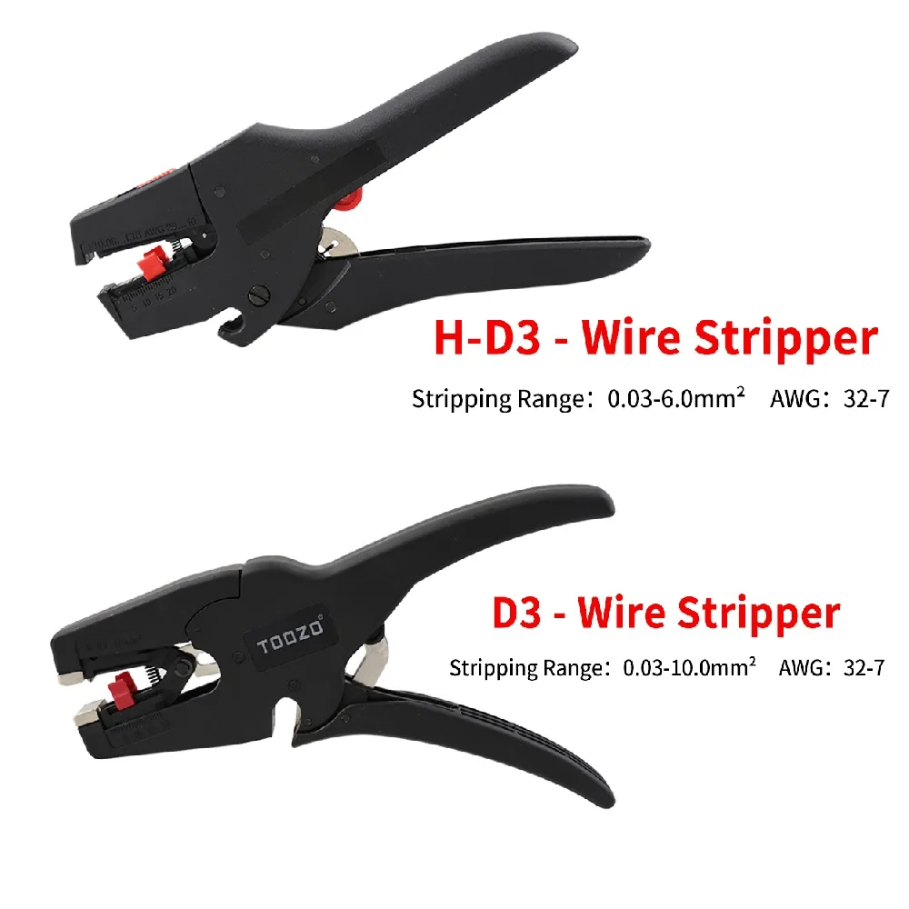 HS-D3 Self-Adjusting insulation Wire Stripper range 0.03-10m㎡ With High Quality wire stripping Cutter Range 0.03-10m㎡ Flat Nose