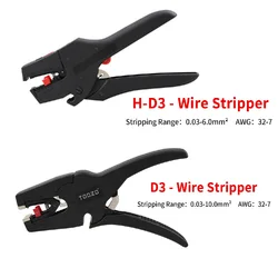 HS-D3 Self-Adjusting insulation Wire Stripper range 0.03-10m㎡ With High Quality wire stripping Cutter Range 0.03-10m㎡ Flat Nose