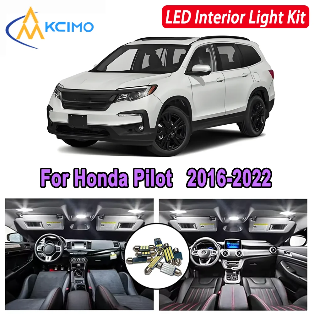 

Kcimo For Honda Pilot (2016-2022) Premium Bright LED Interior Dome Map Trunk Light Kit Car Led Lamps Canbus New Car LED Lights