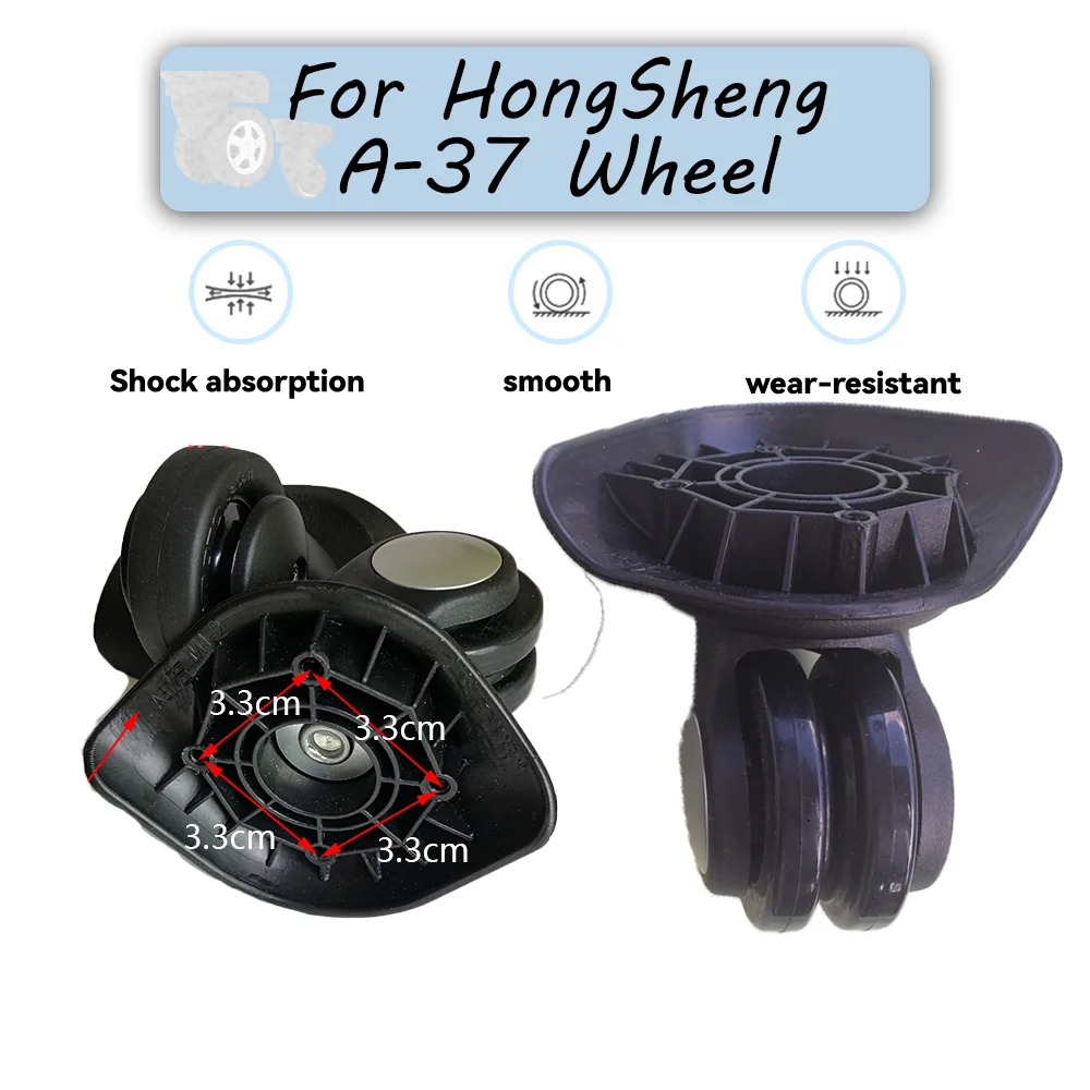 For HongSheng A37 Black Universal Wheel Replacement Suitcase Rotating Smooth Silent Shock Absorbing Wheel Accessories Wheels