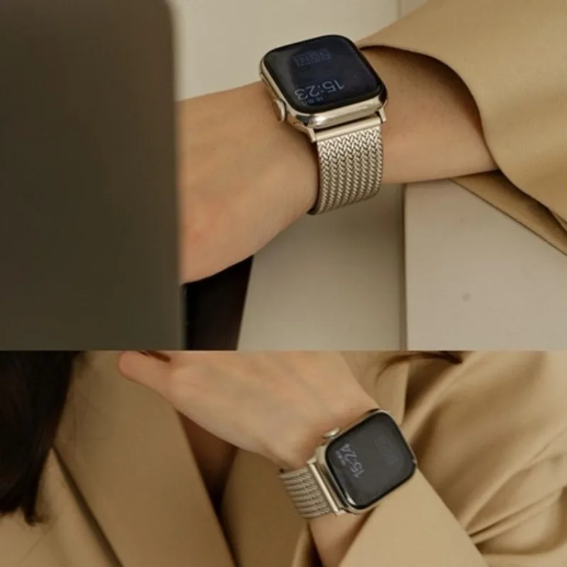Stainless Steel Metal Strap For Apple Watch 46mm 42mm 44mm 40mm 45mm 38/41/49mm For iWatch Series 11 10 9 8 7 6 5 4 SE Ultra3/2