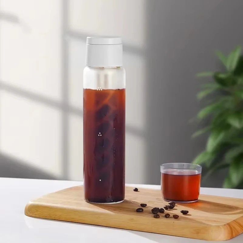 Caffettiera ABAE-Cold Brew con vetro smerigliato, filtro incorporato e spazzola per la pulizia - Ideale per caffè liscio e ricco per la casa