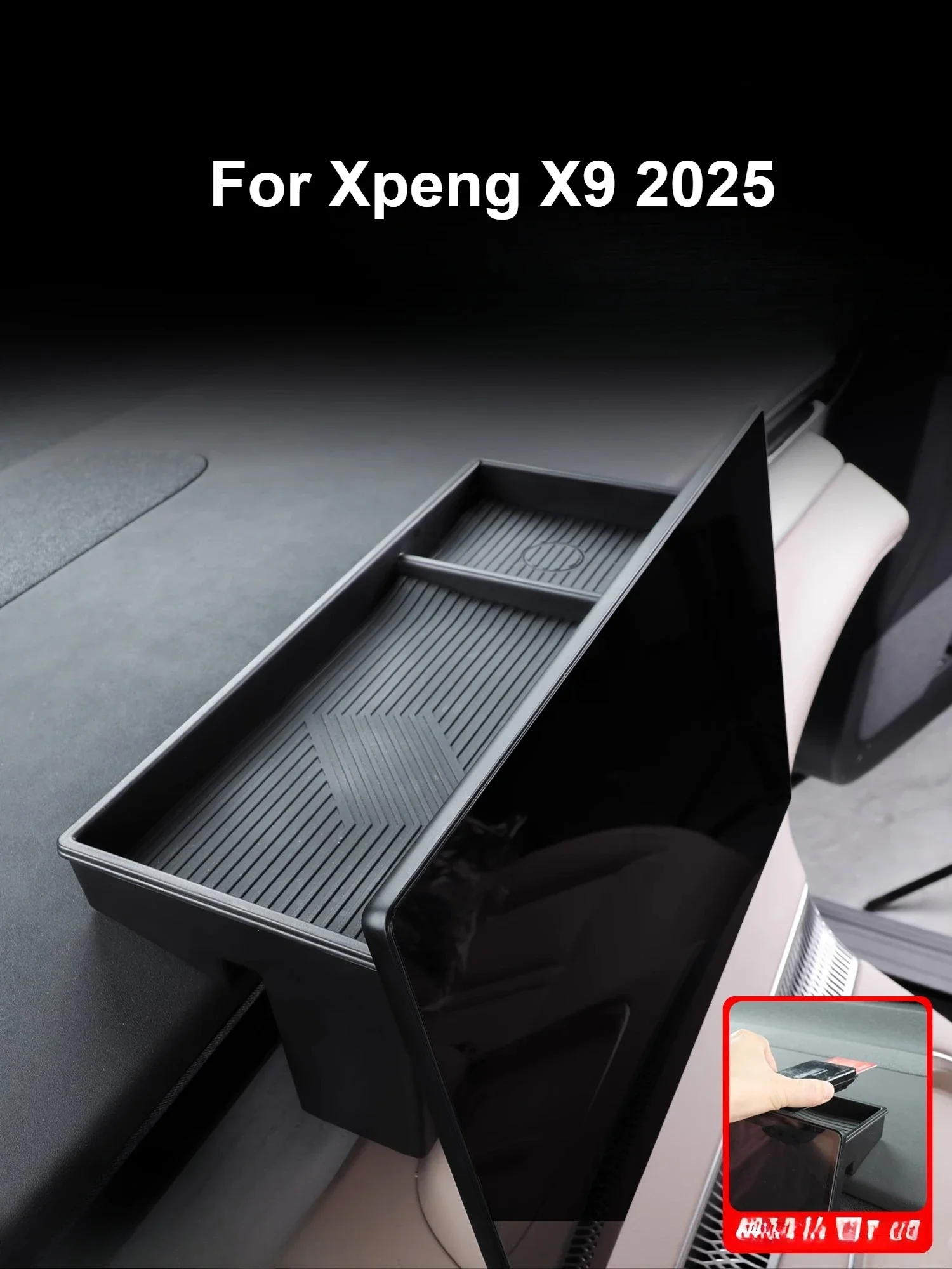 

For Xpeng X9 2025 Screen Back Storage Box Center Console Dashboard Organizer Tray Car Stowing Tidying Accessories