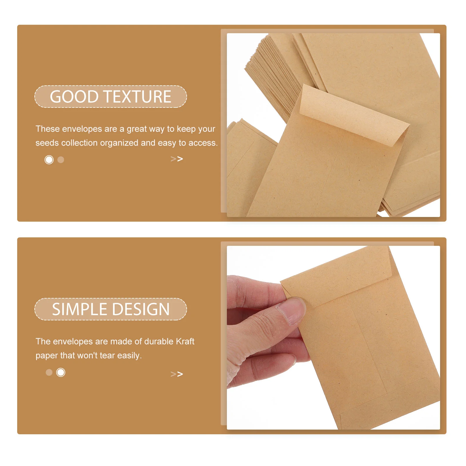 100 Pcs Seed Envelope Gift Card Coin Storage Mini Envelopes Small Kraft Paper Money Mailing Office