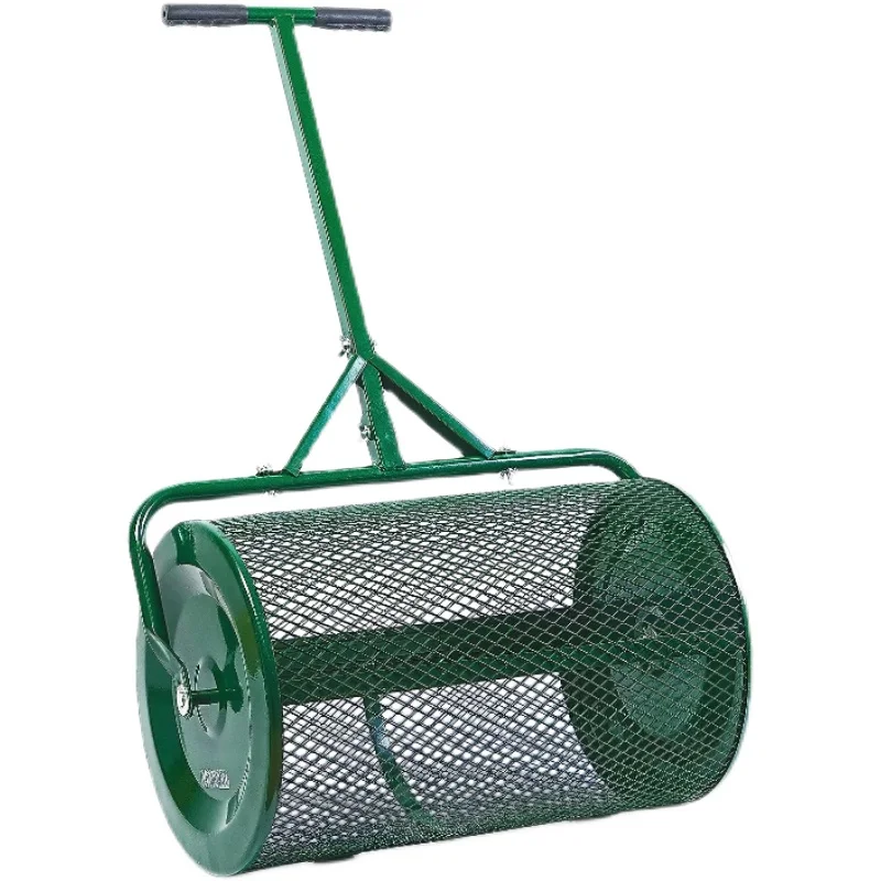 Esparcidor de musgo de turba con tambor de goteo, adecuado para plantar y sembrar, esparcidor de malla metálica ligero y duradero, utilizado para césped