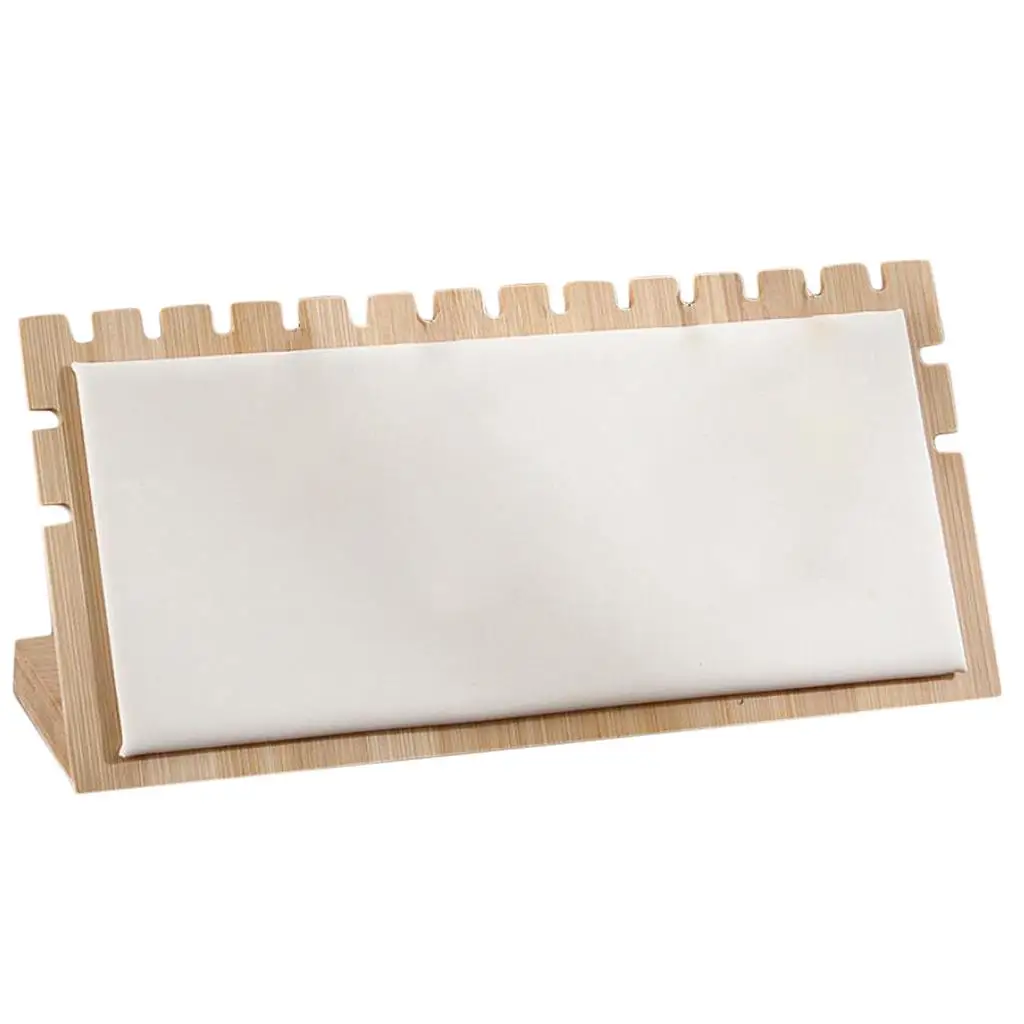 Bamboo Jewelry Display Plate Wooden Tray Organizer Holder Stand for Necklace Bracelet Storage in Store