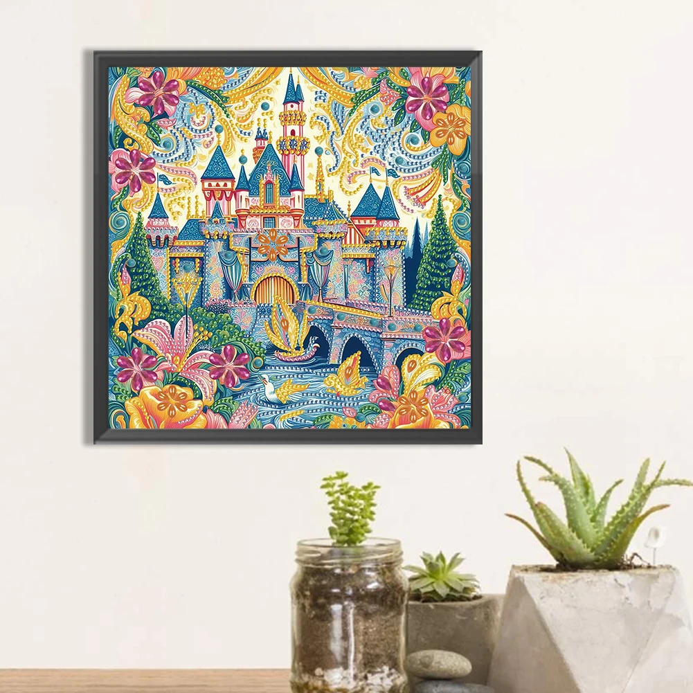 5D fai da te parziale speciale trapano a forma di pittura diamante castelli decorazione 30x30cm