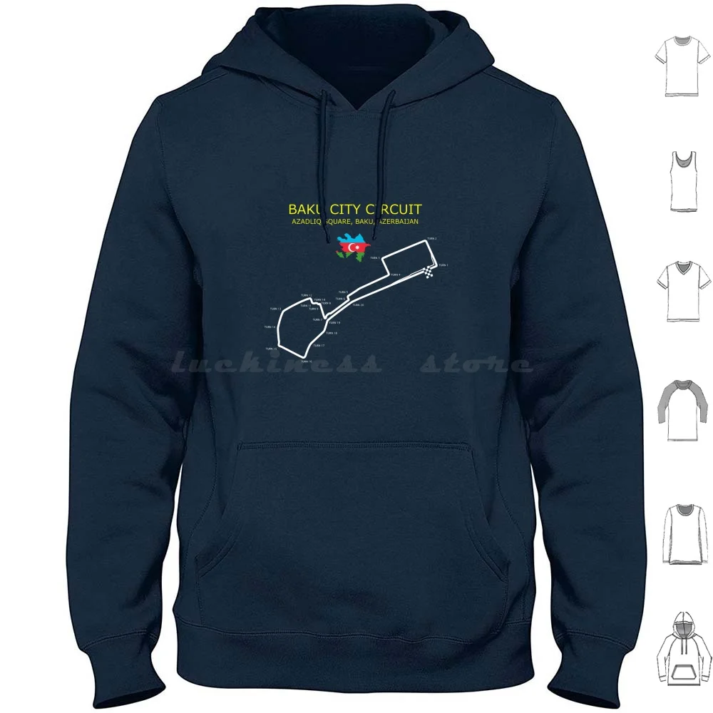 The Baku City Circuit Hoodie Cotton Long Sleeve Azerbaijan Grand Prix Azerbaijan Baku City Circuit Baku City Grand