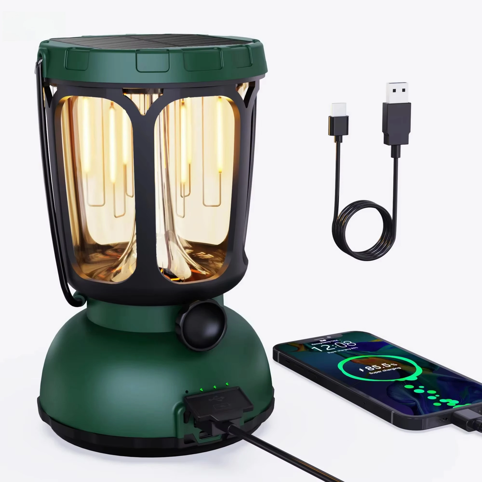 

6000 LED Camping Lantern 650LM Solar Battery Powered Emergency Lights Hand Crank PC Lamp Body for Outdoor Application