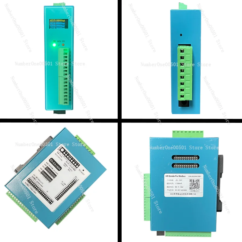 Modbus RTU RS485 Analog IO Module 16AI 4AO Signal Acquisition Input Output Control Board Data Collector