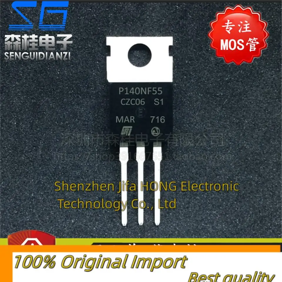 10PCS/Lot   STP140NF55 P140NF55 80A/55V TO-220  MOSFET N-Channel Best Quality Original In Stock